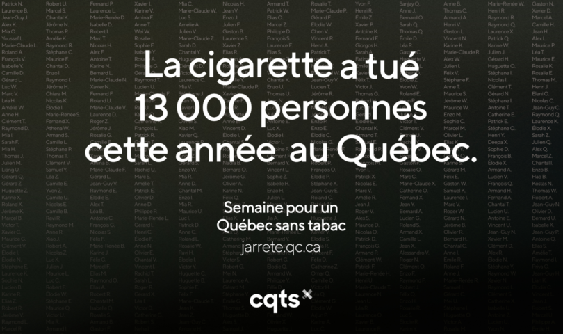 La Semaine pour un Québec sans tabac met de l’avant 13 000 raisons d’arrêter de fumer